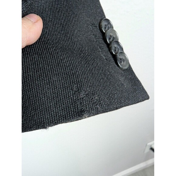 Theory Blazer Womens 0 Black Wool Blend Two Button Tailored Office Jacket USA - Picture 4 of 9